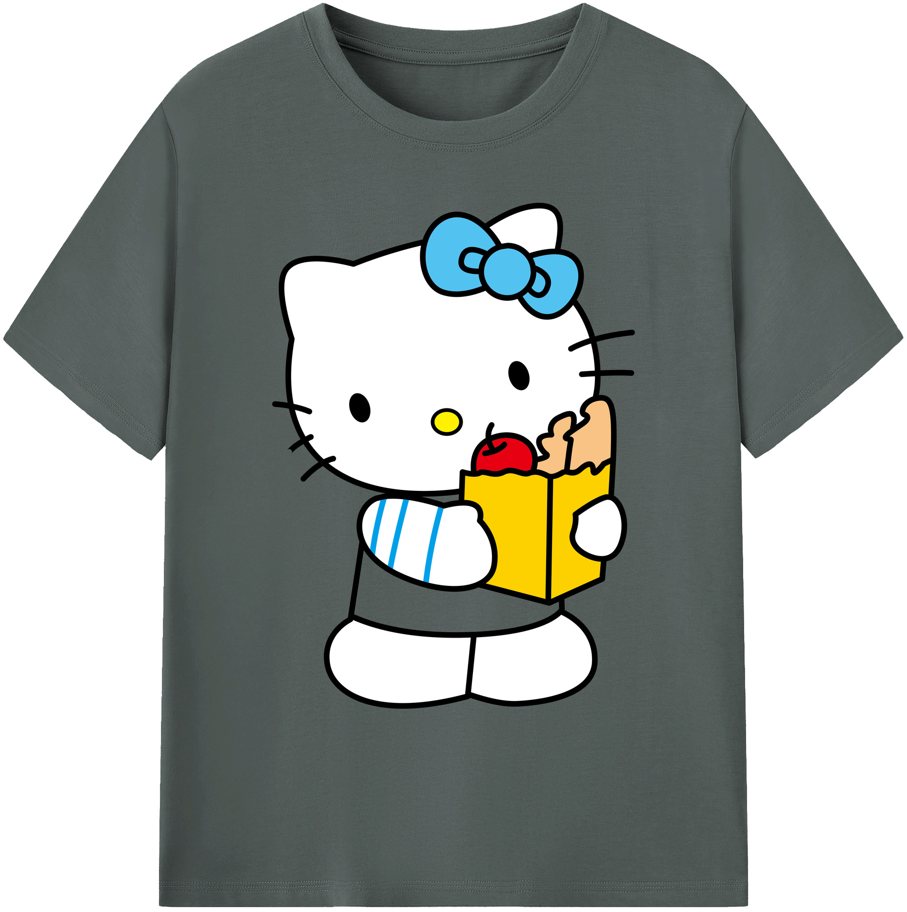 （画像用） Hello Kitty ハローキティ 綿100％ メンズ半袖Tシャツ｜肌触りやわらか＆通気性